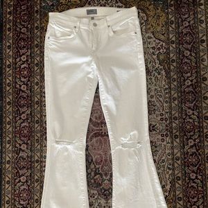 AGOLDE WHITE DENIM BELL BOTTOMS